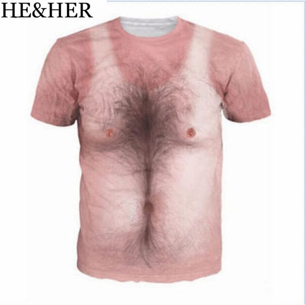 

new hairy chest 3d print shirts graphic funny funny men clothing