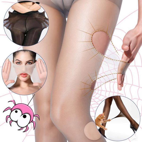 

2020 Sexy Women Pantyhose Tights Flexible Unbreakable Slim prevent hook Spider Stockings Good Elastic Female Hosiery, Red;black
