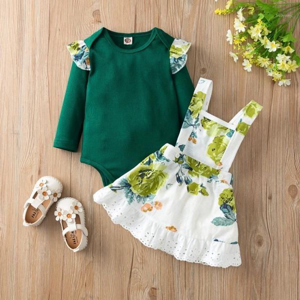 

clothing sets born baby girls 2pcs set tracksuit romper jumpsuit suspender skirt headband clothes for 0-3y kids 1, White