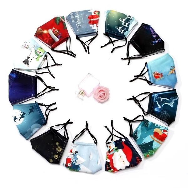 

fashion christmas face masks printed xmas mask anti dust fog snowflake mouth breathable washable reusable polyester cotton