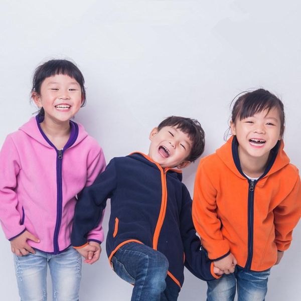

soft polar fleece warm child coat baby boys and girls jackets windproof children outerwear clothing for 2-12 years old, Blue;gray