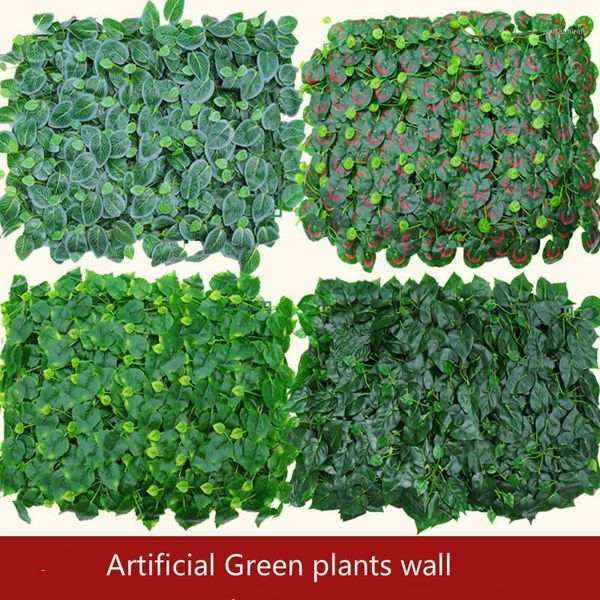 

decorative flowers & wreaths artificial green plants wall plastic fake lawn stage backdrop factory wholsale flower wedding arrangement1