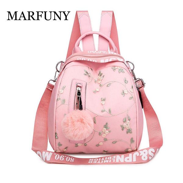 

flower embroidery women backpack waterproof nylon shoulder bags for women large capacity school travel books bag ladies mochila bbyvcw