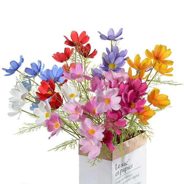 

decorative flowers & wreaths 6 heads cosmos artificial fake peonies home wedding decoration party christmas gift pography props