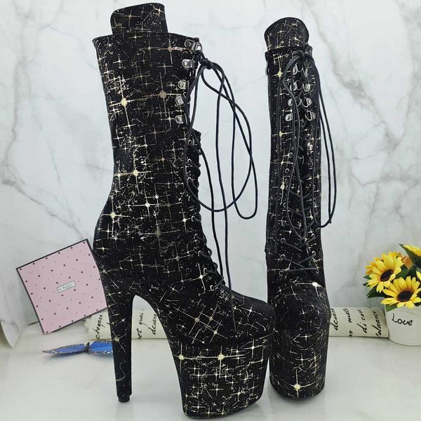 

leecabe golden star верхний 20см / 8inches высокой платформе пятки pole dance ботинки, Black