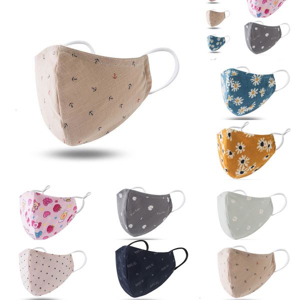 

face reusable washable cartoon 100% cotton mouth mask with filter dustproof anti pm2.5 for kids 11 in stock152454
