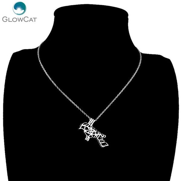 

k257 silver locket hollow тотем птица камень бисер кейдж стали цепи ожерелье девушки аромат эфирное масло диффузор locket sqcicj dh_seller20, Black