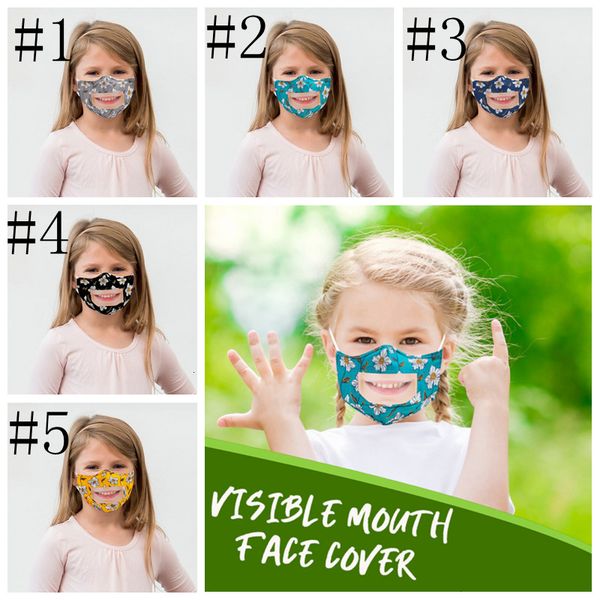 

transparent visible children clear lip with reading window mask kids flower reusable face masks yya197in stock124455