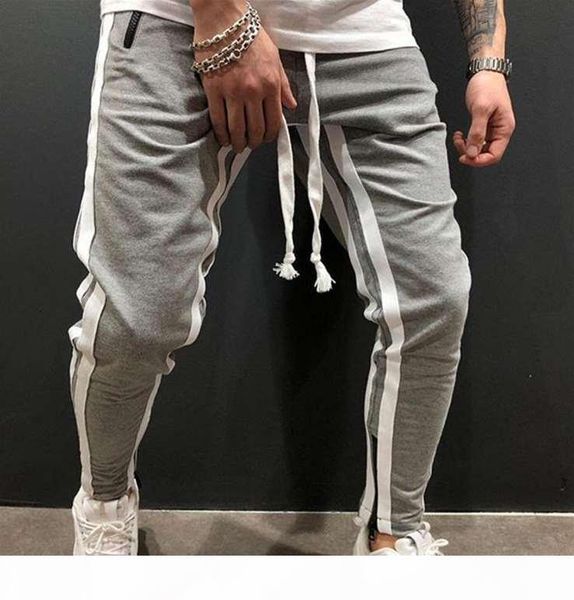 

fashion brand mens designer joggers men casual pants males spring autumn trouser streetwear pants wholesale, Black