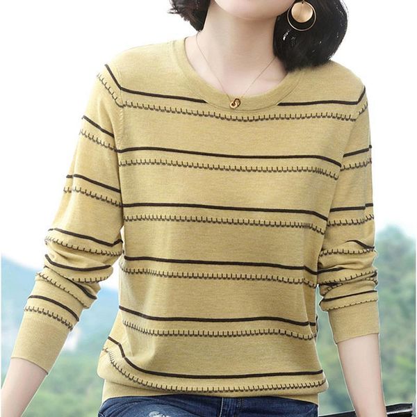 

jersey mujer invierno 2021 new stripe pullover women pink elastic winter fall sweater knitted korean style pull femme hiver, White;black