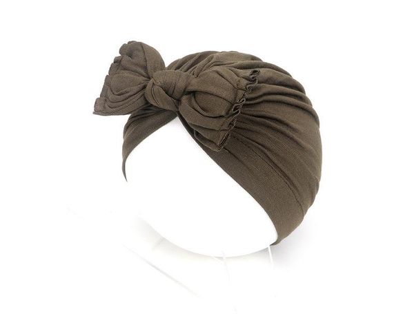 

2020 осень новый узел младенца тюрбан хлопка bowknot сплошной цвет упругие baby girl hat малышей caps yxlgyk mx_home, Slivery;white