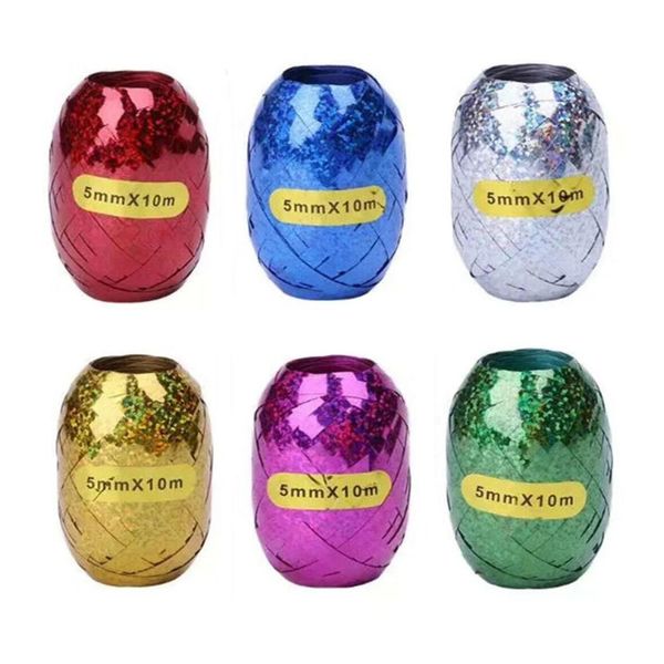 

6pcs 5mm10m balloon rope foil balloon laser white rose gold ribbon wedding birthday party decoration air balloon wrapping tap qyldmg mywjqq