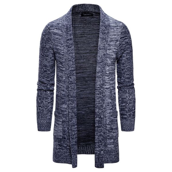 

2021 and spring autumn men's mid-autumn male-length nightgown mesh youth leisure cardigan wear loose coat myne, Black