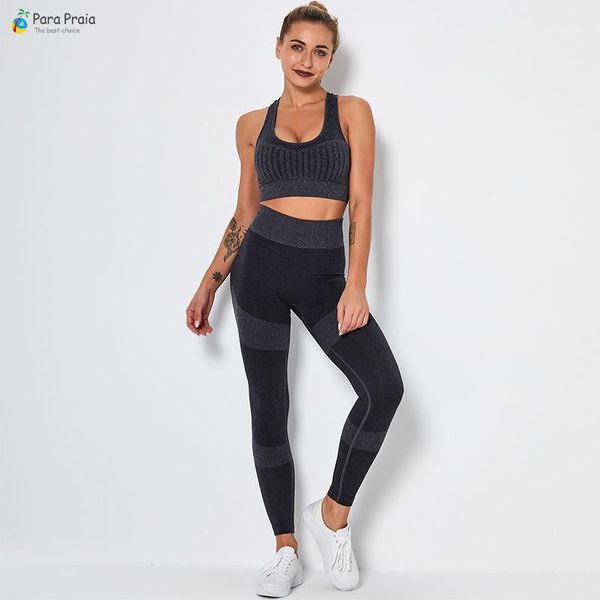 

yoga outfits para praia workout clothes women knitted set gradient sportswear breathable running suit fitness clothing gym leggings1, White;red