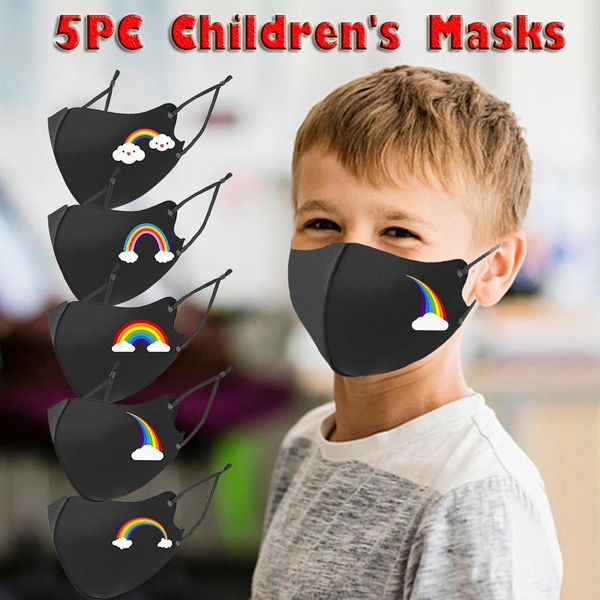 

child mascarillas 5pcs mscara fast delivery masque headband washable fashion print face mask reusable dust-proof masks qylwdj bdesybag