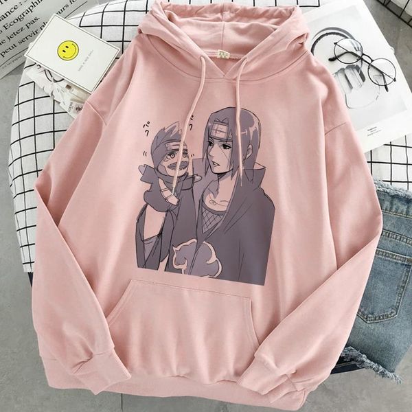 

naruto harajuku men's hoodies aesthetic pullover oversized pink anime clothes sweatshirt man fashion hoodie clothing streetwear, Black