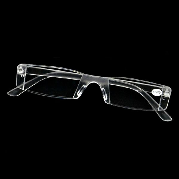 

transparent men women reading glasses rimless resin presbyopia reader eyeglasses plastic frame 1.0 2.0 2.5 3.0 3.5 4.0 r005