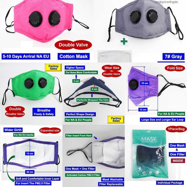 

face dhl day 1 ship cotton design designer mask double 2 breathe valves respirators r 8cgp h0kd