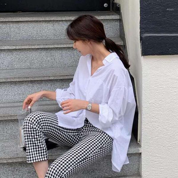 

superaen spring summer new style white full shirt female korean loose plus-sized back strap fashionbackless shirt women 1