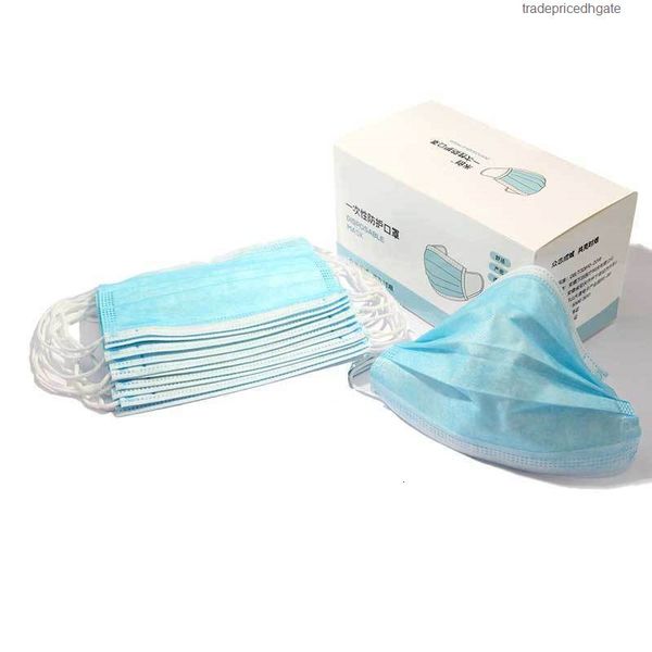 

dust-proof civilian 50pcs anti-saliva blue disposable three-layer daily ear-hung breathable face mask