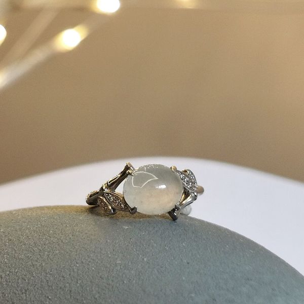 

бамбуковый участок нефрита яйцо кольцо, Golden;silver