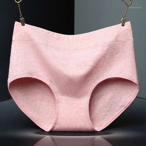 

colored cotton women underwear solid color high waist tummy hip women briefs1, Black;pink