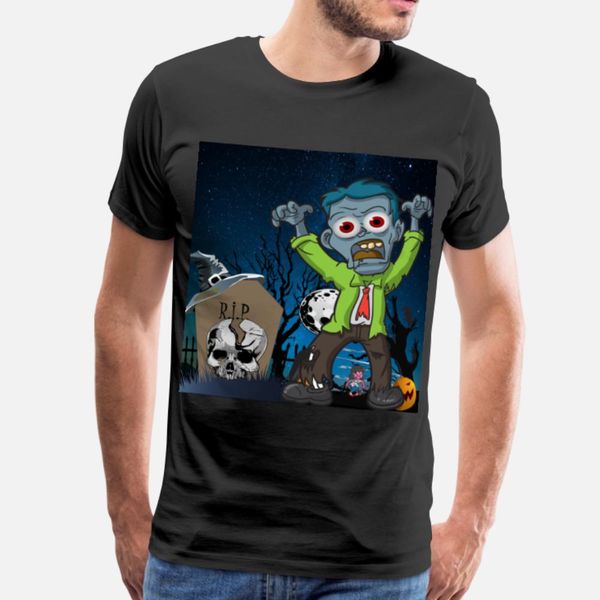

halloween large zombie with red eyes in graveyard designers graphic t shirt leisure vintage sportswear tracksuit hoodie sweatshirt