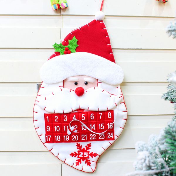 

tree 2 styles non-woven santa claus christmas snowman countdown schedule calendar xmas decoration 10pcs ooa7279-2 r75k