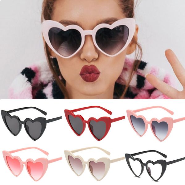 

retro vintage cateye women small cat eye sun heart-shaped shades sunglasses integrated uv glasses