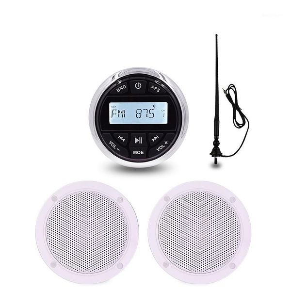 

waterproof marine radio stereo bluetooth audio receiver car mp3 player+4" marine speaker+fm am antenna for utv motorcycle yacht1