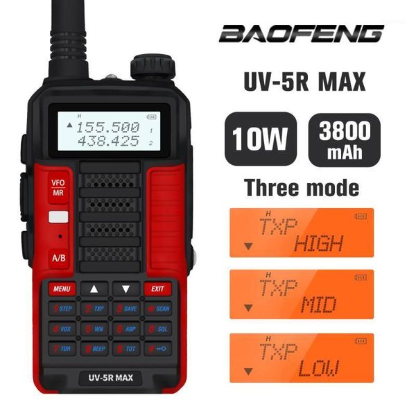 

new 10w baofeng uv-5r max walkie talkie uv5r max high power ham radio station uv 5r dual band fm transceiver 10km intercom1