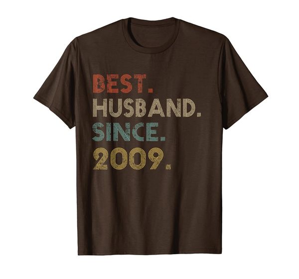 

10th wedding anniversary gifts husband since 2009 tee, White;black