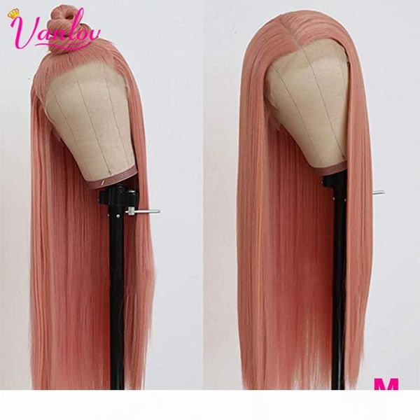 

vanlov straight lace front human hair wigs brazilian 13x4 vanlov remy hair colored wig for black women pre plucked 150% density, Black;brown
