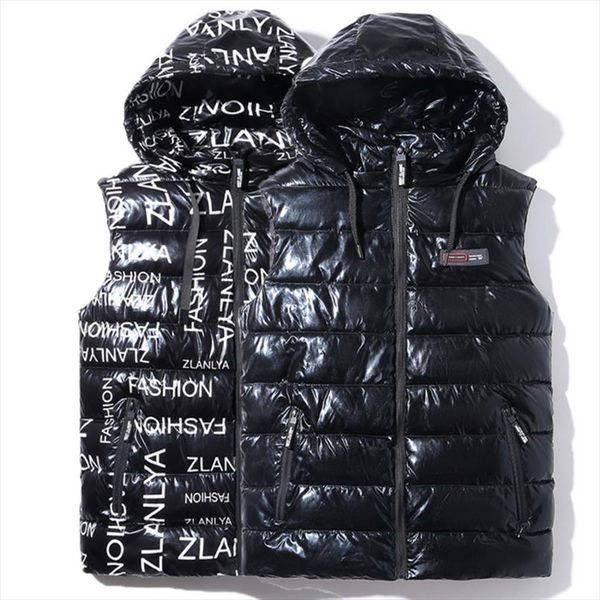 

женский зимний вид на жилет плюс размер 8xl 9xl съемный съемный черный без рукавов жилет женские осень плиссированные жилеты на молнии женщи, Black;white