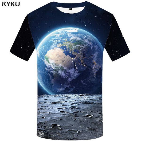 

brand earth space moon cool 3d print shirts plus size kawaii horror men clothing