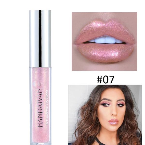 

handaiyan liquid crystal glow lip gloss laser голографическая голографическая губа татуировка губная помада макияж желе пигмент блеск л, Black