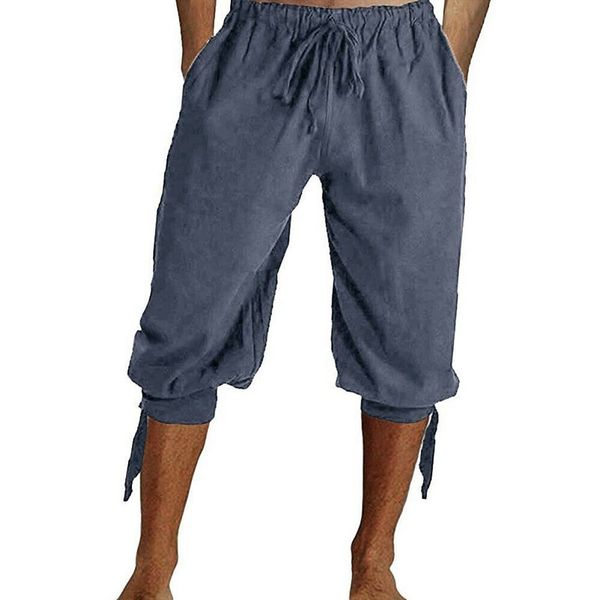 

new men's casual harem linen loose cropped shorts capri oversize trousers sport cargo overall streetwear short sweat, White;black