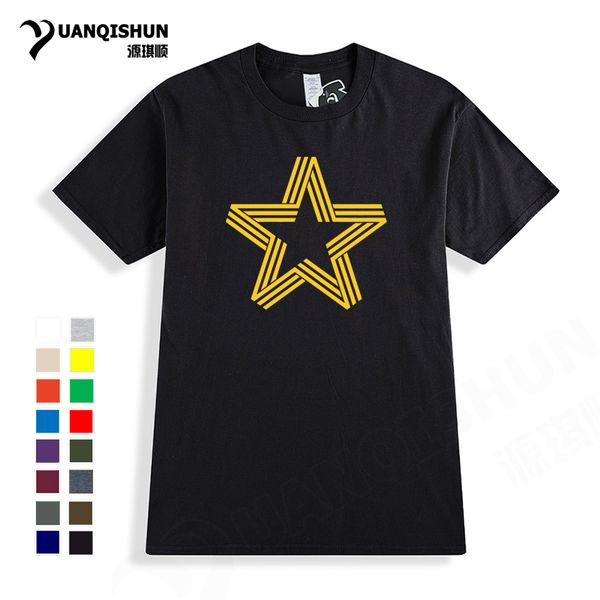 

sport 2018 new design men t-shirt five-pointed star printed short sleeve casual tshirts men 100% cotton streetwear tees harajuku