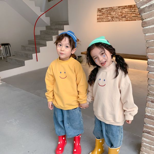 

autumn winter 2020 children cute printing long sleeve fleece sweatshirts boys girls warm cotton loose pullovers 1006, Blue