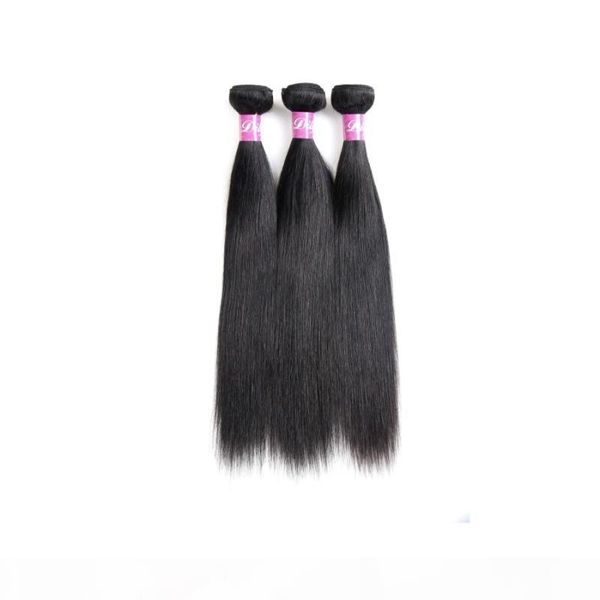 

brazilian virgin human hair 3 bundles 30-40inch long inch straight hair extensions double wefts 95-100g piece bundles, Black;brown