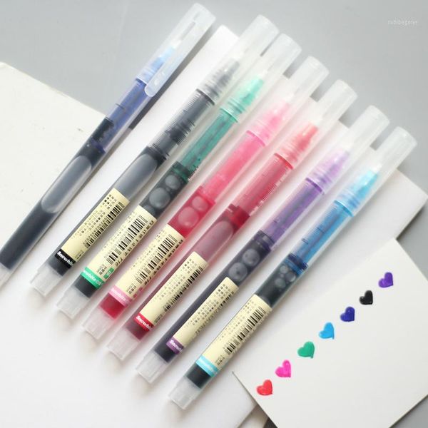 

gel pens sixone 7 color simple direct-liquid ball pen quick-drying full needle tube neutral examination stationery1