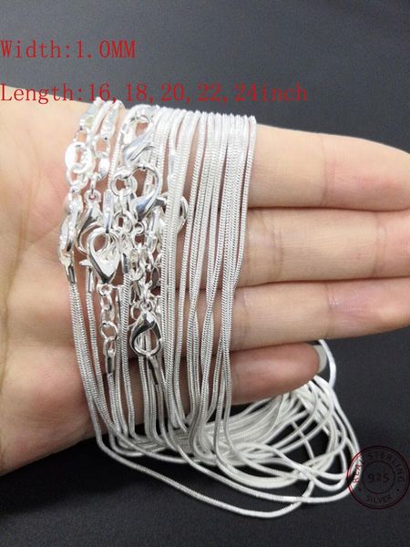 

chains 10pcs factory wholesale silver plated necklace chain jewelry women men fashion for pendant 16,18,20,22,24 inch