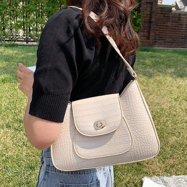 

shoulder bags crocodile pattern large tote bag 2021 fashion high-quality leather women's designer handbag travel armpit
