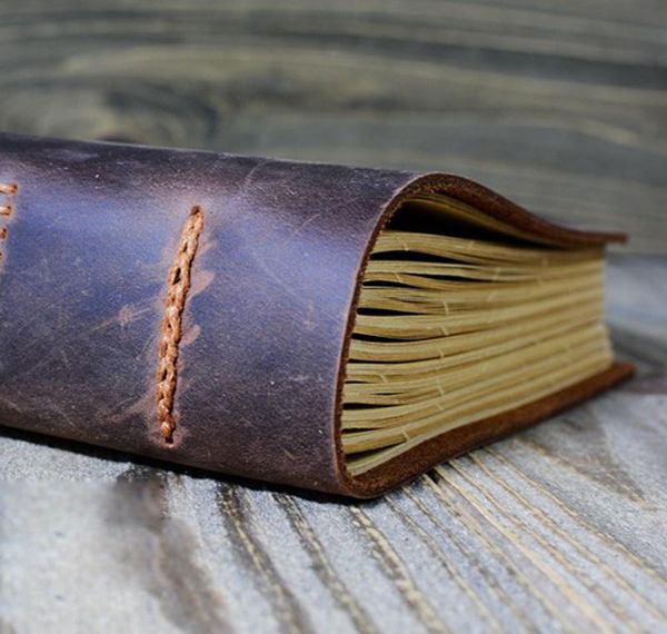 

retro handmade leather diary notebook sketchbook travel journal vintage blank writing paper nots gift sqcxtf sports2010, Purple;pink