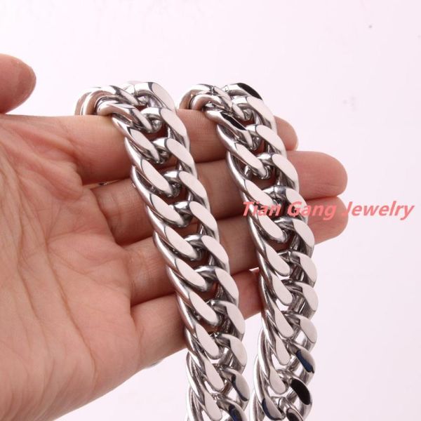 

chains heavy cool 7-40" 16mm 316l stainless steel silver color fashion jewelry curb cuban chain mens womens necklace or bracelet