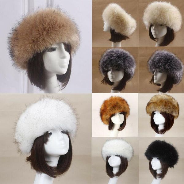 

beret lady women hats cap head bands fluffy winter russian berets hat ear flap faux fur raccoon cap new1