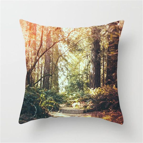 

fuwatacchi sunrise forest scenery pillow cover decorative pillows cherry snow printed cushion covers for sofa car pillowcase1