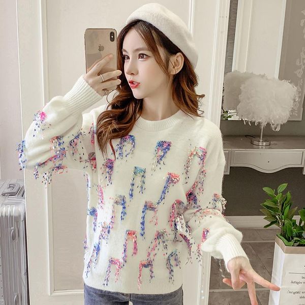 

coigarsam loose blouse women tassel o-neck blusas womens and blouses white purple 9916