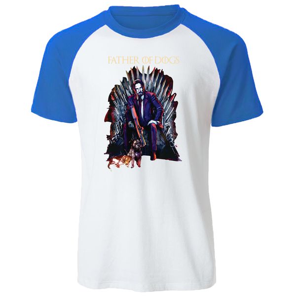 

sport john wick father of dogs t shirt men's raglan short sleeve 100% cotton man tee shirt casual fitness men t-shirts summer