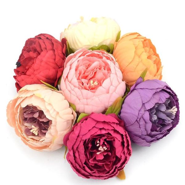 

1 pcs hight quality european silk peony heads fall vivid fake leaf artificial flowers for wedding home party decorati bbyhsl